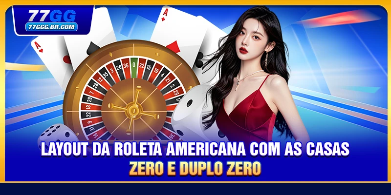 Layout da roleta americana com as casas zero e duplo zero
