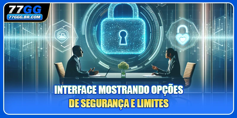 Interface mostrando opções de segurança e limites