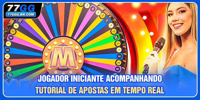 Jogador iniciante acompanhando tutorial de apostas em tempo real