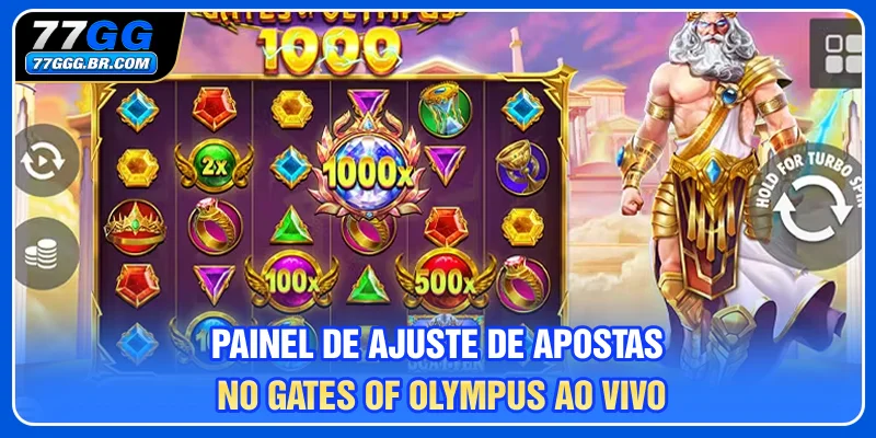 Painel de ajuste de apostas no Gates of Olympus ao vivo