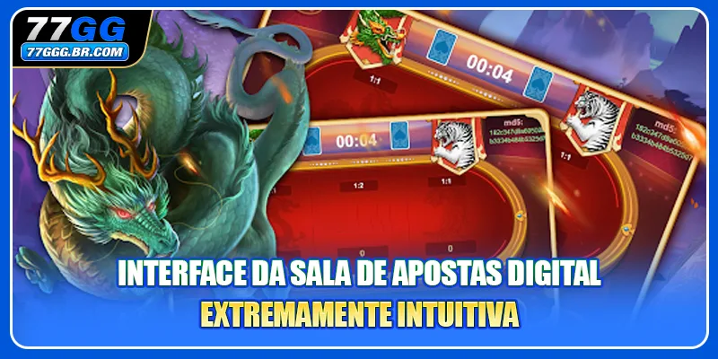 Interface da sala de apostas digital extremamente intuitiva